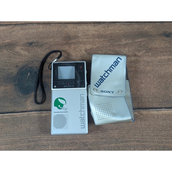 Sony Watchman Portable TV Philadelphia Eagles Vintage Collectible - Picture 1 of 12